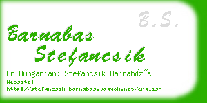 barnabas stefancsik business card